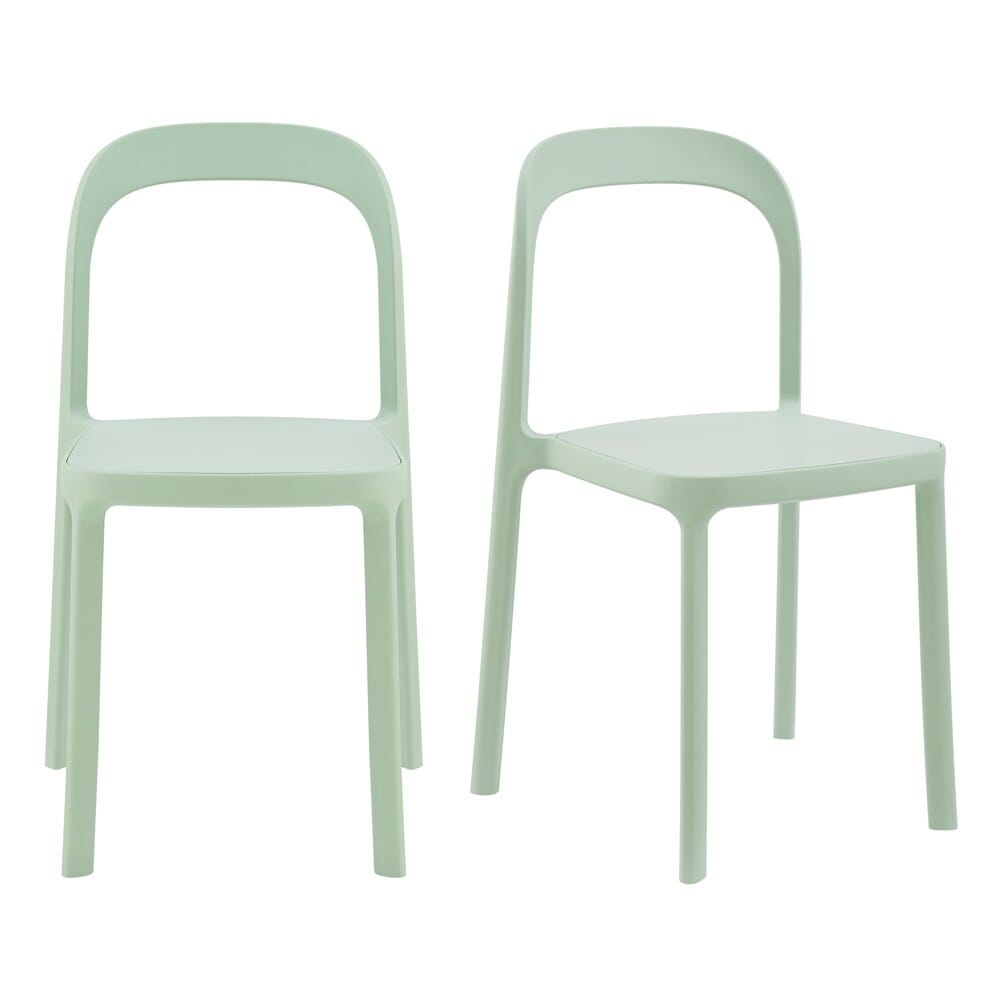 Euro Style - Lance Stackable Outdoor Side Chairs, Mint - Set of 2 - 80072-MNT veiw 1