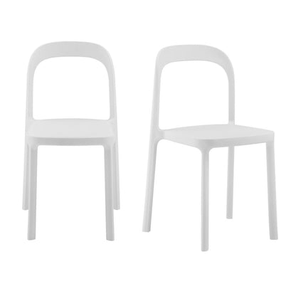 Euro Style - Lance Stackable Outdoor Side Chairs, White - Set of 2 - 80072-WHT veiw 1
