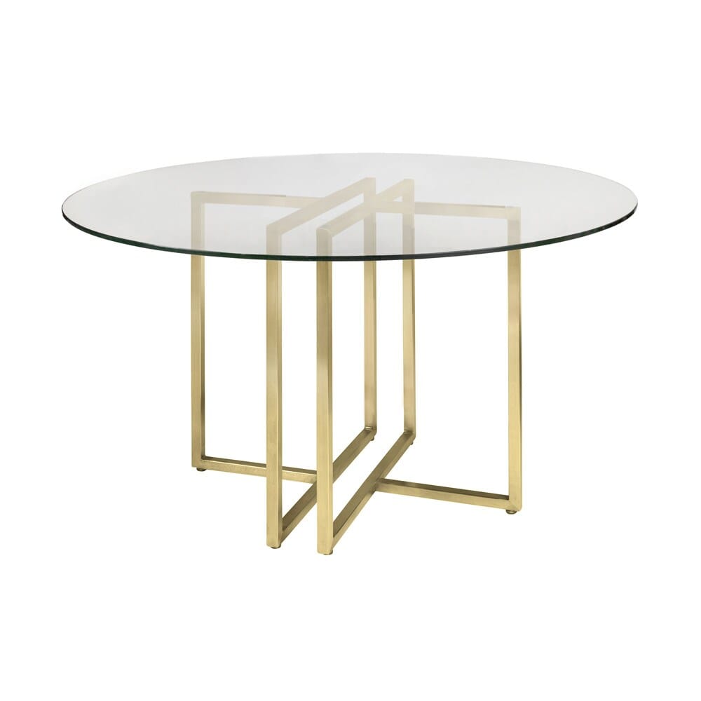 Euro Style - Legend 48inW Round Dining Table, Glass/Matte Brushed Steel - 70048MBG-KIT veiw 1