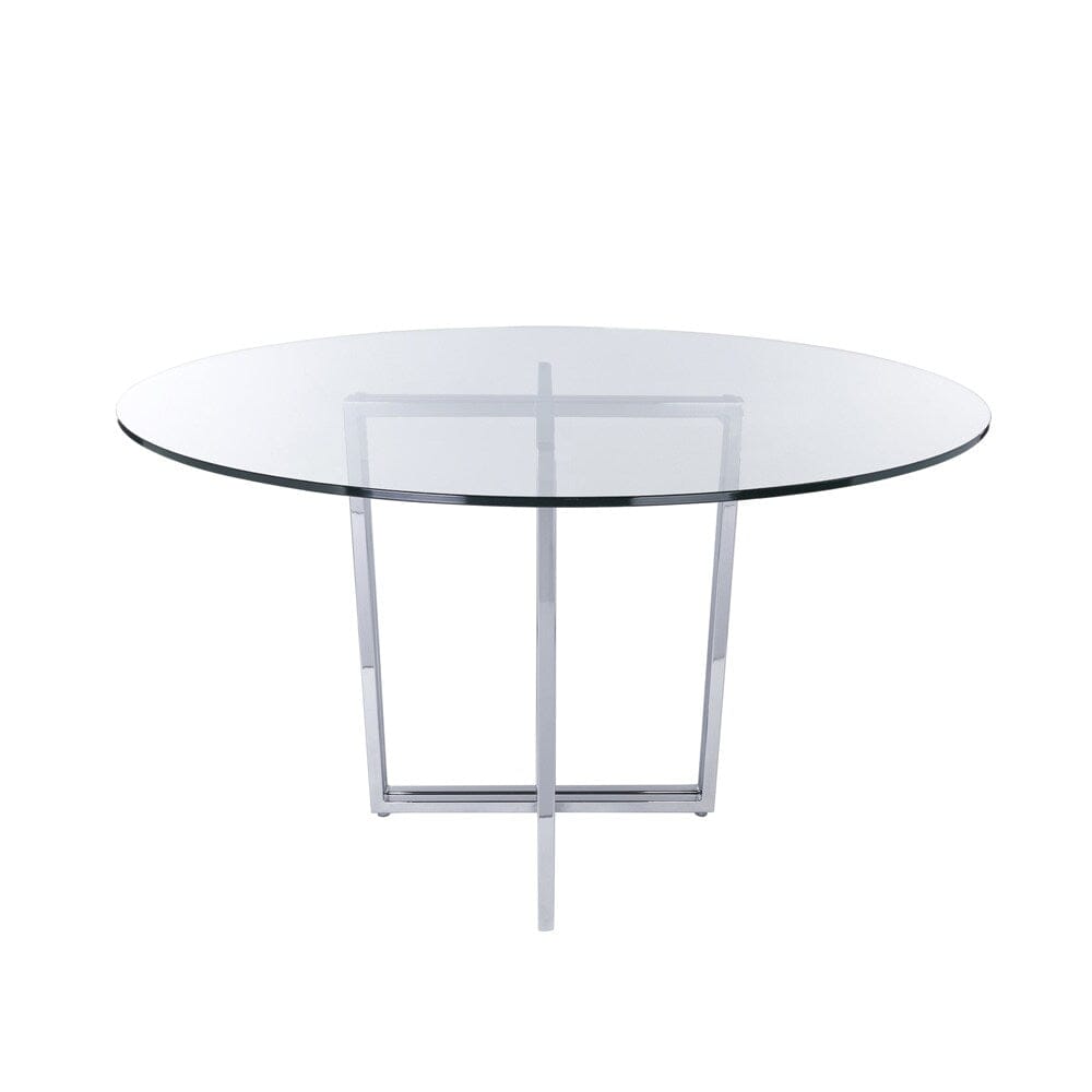 Euro Style - Legend 48inW Round Dining Table, Glass/Chrome - 70048CHRM-KIT veiw 1