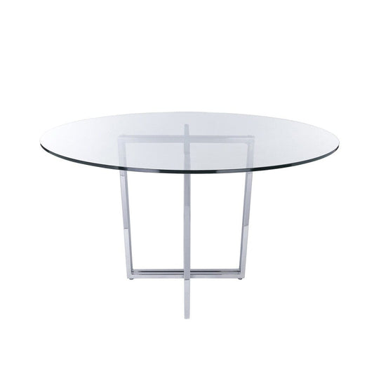 Euro Style - Legend 48inW Round Dining Table, Glass/Chrome - 70048CHRM-KIT veiw 1
