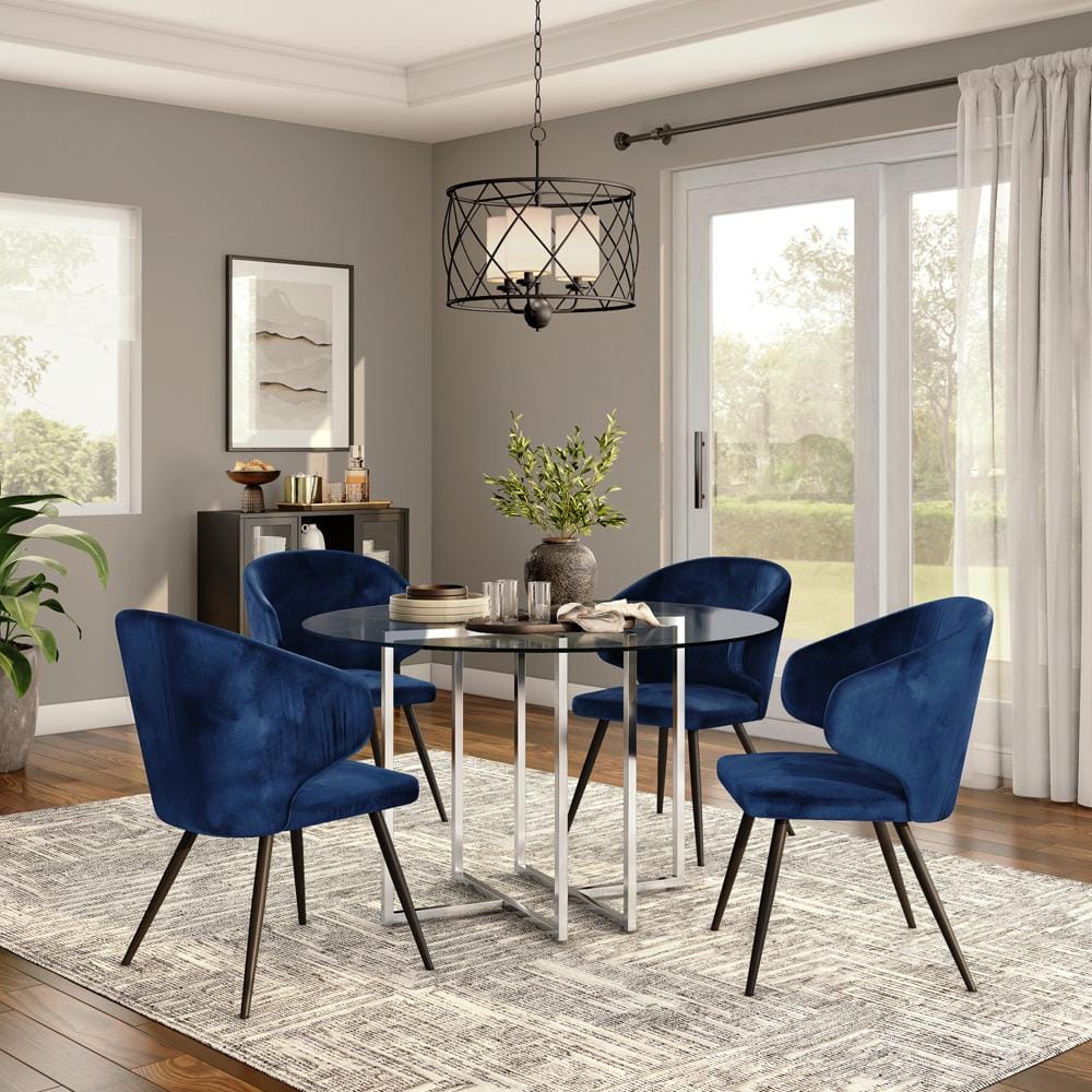 Euro Style - Legend 48inW Round Dining Table, Glass/Chrome - 70048CHRM-KIT veiw 3