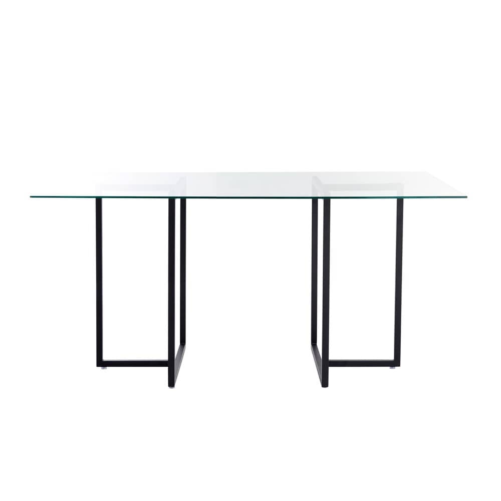 Euro Style - Legend 48inW Rectangular Dining Table, Glass/Matte Black - 72948BLK-KIT veiw 1