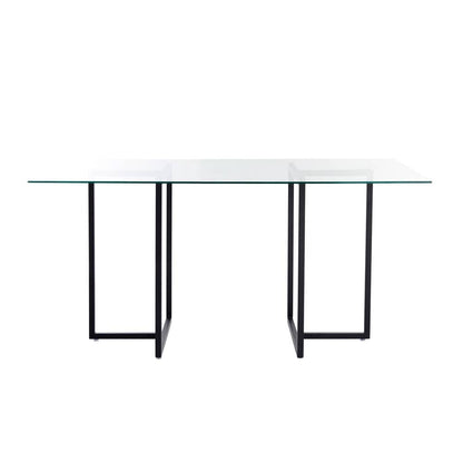 Euro Style - Legend 48inW Rectangular Dining Table, Glass/Matte Black - 72948BLK-KIT veiw 1