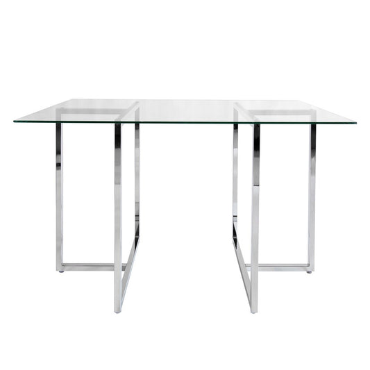 Euro Style - Legend 48inW Rectangular Dining Table, Glass/Chrome - 72948CHRM-KIT veiw 1