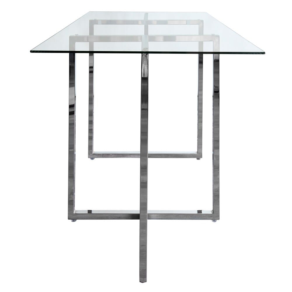Euro Style - Legend 48inW Rectangular Dining Table, Glass/Chrome - 72948CHRM-KIT veiw 3