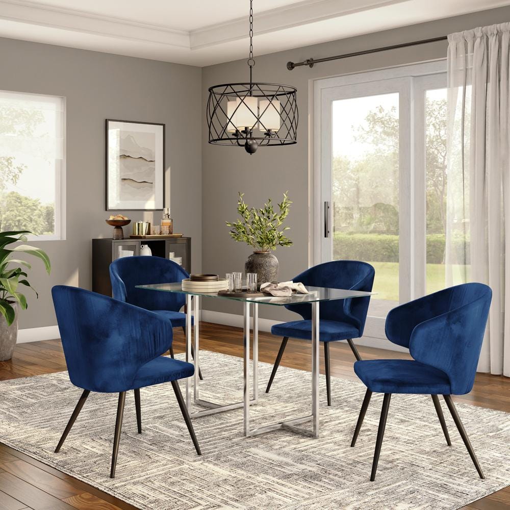 Euro Style - Legend 48inW Rectangular Dining Table, Glass/Chrome - 72948CHRM-KIT veiw 6