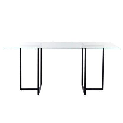 Euro Style - Legend 66inW Rectangular Dining Table, Glass/Matte Black - 73666BLK-KIT veiw 1