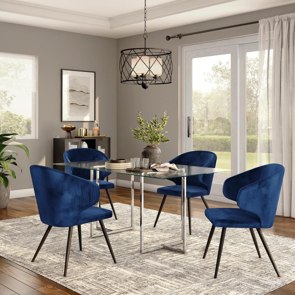 Euro Style - Legend 66inW Rectangular Dining Table, Glass/Chrome - 73666CHRM-KIT veiw 6