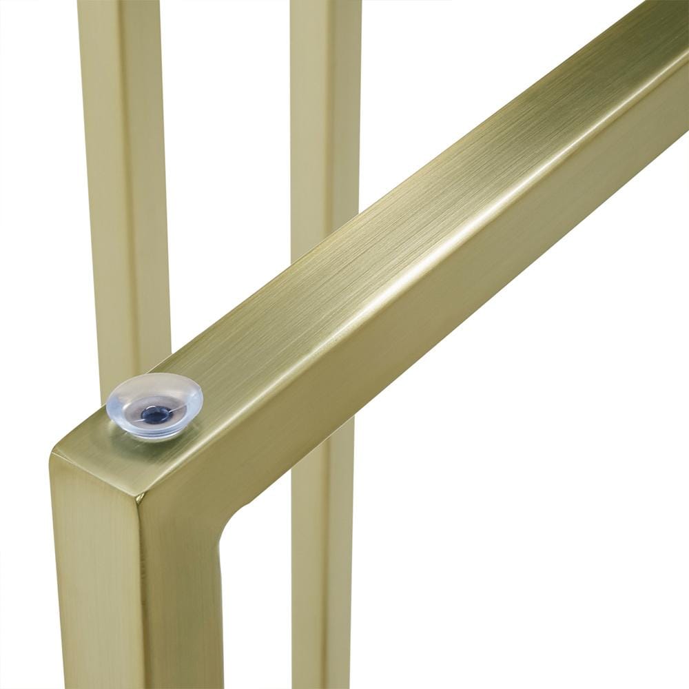 Euro Style - Legend 36inW Round Dining Table, Glass/Matte Brushed Gold - 81136MBG-KIT veiw 4