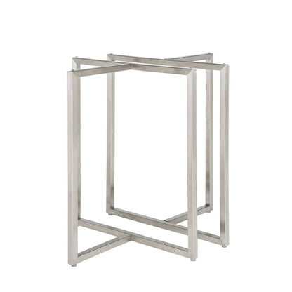 Euro Style - Legend 36inW Round Dining Table, Glass/Brushed Stainless Steel - 81136SS-KIT veiw 2
