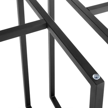 Euro Style - Legend 42inW Round Dining Table, Glass/Matte Black - 81142BLK-KIT veiw 5