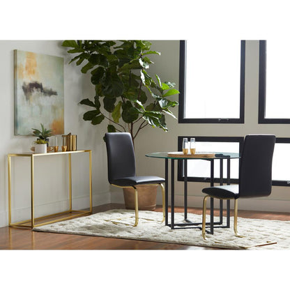 Euro Style - Legend 42inW Round Dining Table, Glass/Matte Black - 81142BLK-KIT veiw 6