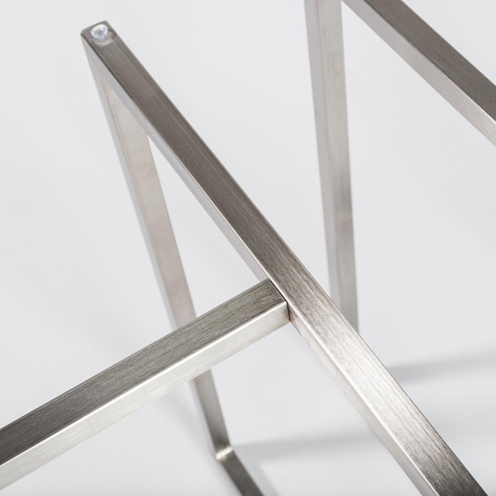 Euro Style - Legend 42inW Round Dining Table, Glass/Brushed Stainless Steel - 81142SS-KIT veiw 4