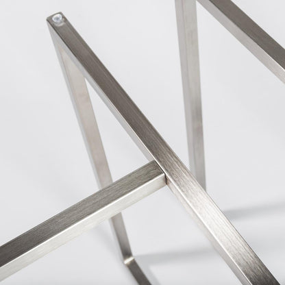 Euro Style - Legend 42inW Round Dining Table, Glass/Brushed Stainless Steel - 81142SS-KIT veiw 4