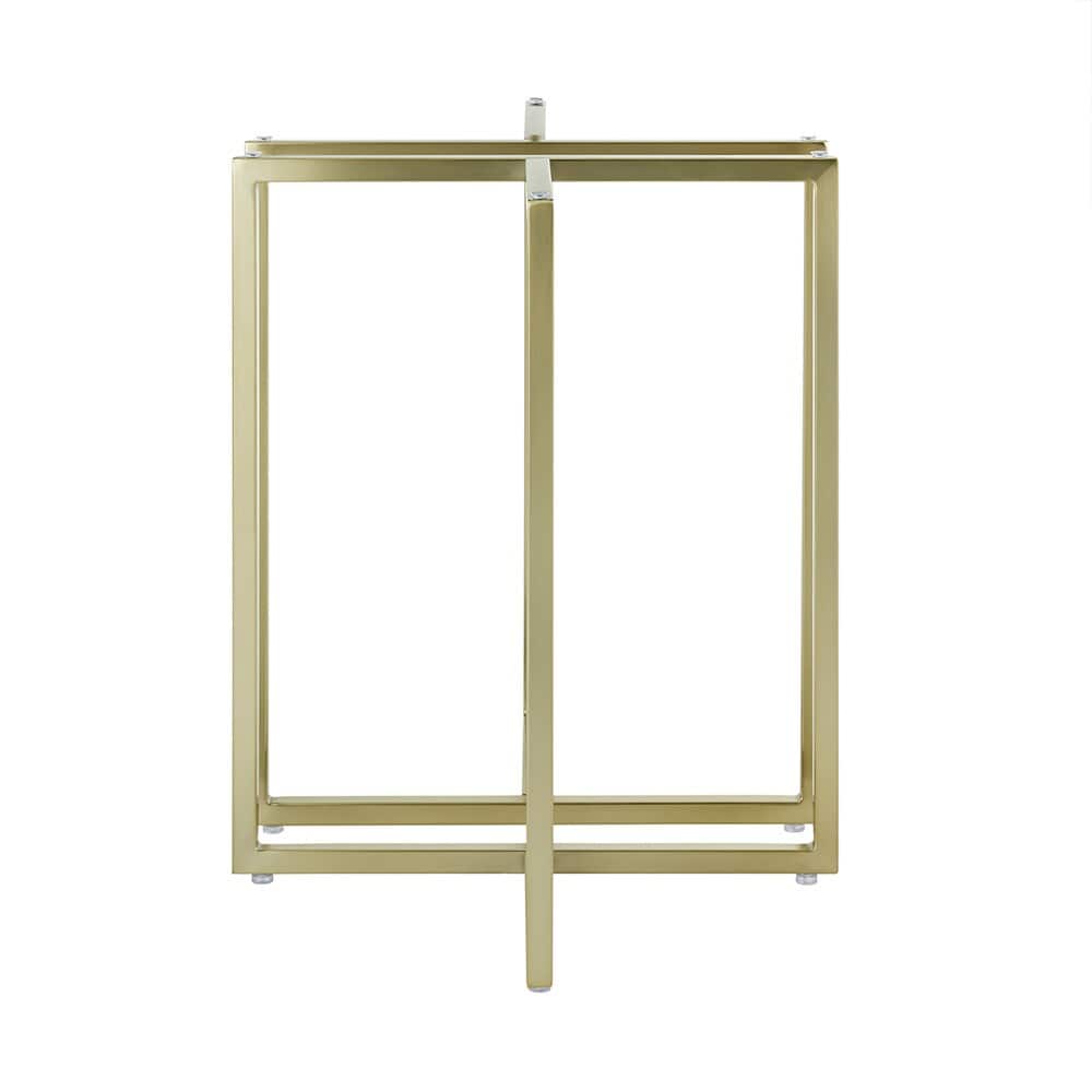 Euro Style - Legend 42inW Round Dining Table, Glass/Matte Brushed Gold - 81142MBG-KIT veiw 3