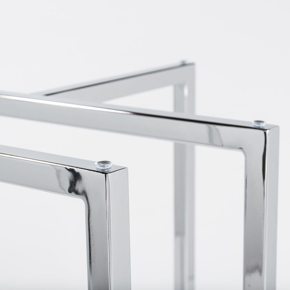 Euro Style - Legend 42inW Round Dining Table, Glass/Chrome - 81142CHRM-KIT veiw 4