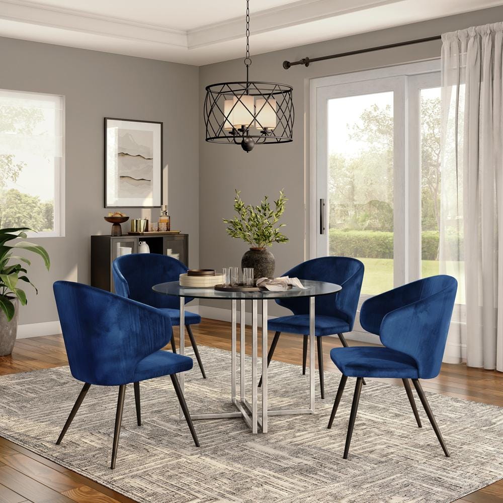 Euro Style - Legend 42inW Round Dining Table, Glass/Chrome - 81142CHRM-KIT veiw 6