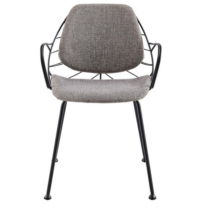 Euro Style - Linnea Fabric Armchairs, Light Gray/Matte Black - Set of 2 - 30562LTGRY veiw 2