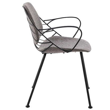 Euro Style - Linnea Fabric Armchairs, Light Gray/Matte Black - Set of 2 - 30562LTGRY veiw 4