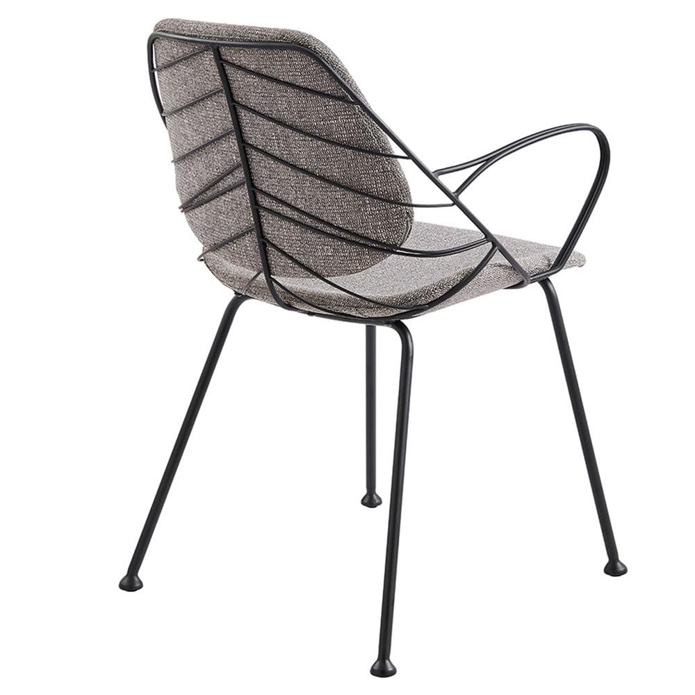 Euro Style - Linnea Fabric Armchairs, Light Gray/Matte Black - Set of 2 - 30562LTGRY veiw 5