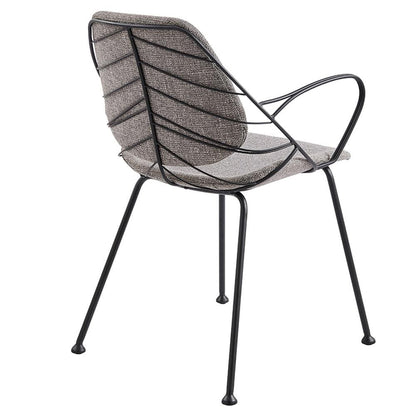Euro Style - Linnea Fabric Armchairs, Light Gray/Matte Black - Set of 2 - 30562LTGRY veiw 5