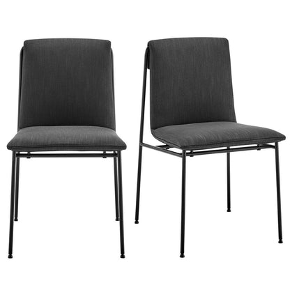 Euro Style - Ludvig Fabric Side Chairs, Anthracite/Black - Set of 2 - 80078ANTH veiw 1