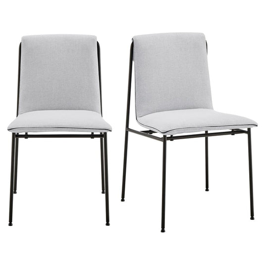 Euro Style - Ludvig Fabric Side Chairs, Gray/Black - Set of 2 - 80078LTGRY veiw 1