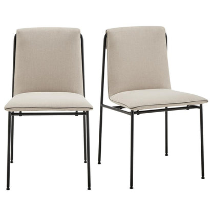 Euro Style - Ludvig Fabric Side Chairs, Tan/Black - Set of 2 - 80078TAN veiw 1