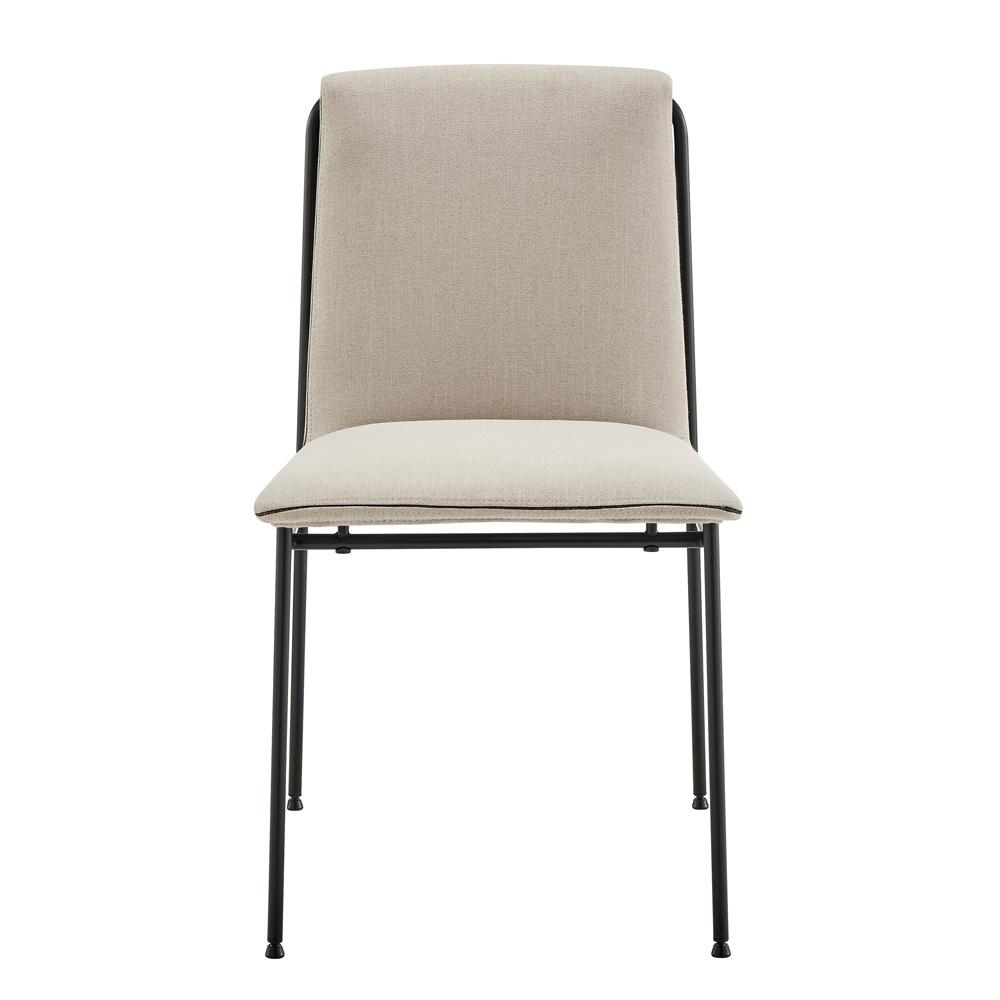 Euro Style - Ludvig Fabric Side Chairs, Tan/Black - Set of 2 - 80078TAN veiw 2
