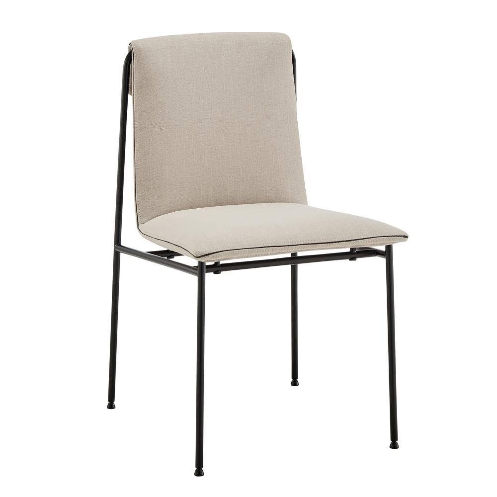 Euro Style - Ludvig Fabric Side Chairs, Tan/Black - Set of 2 - 80078TAN veiw 3