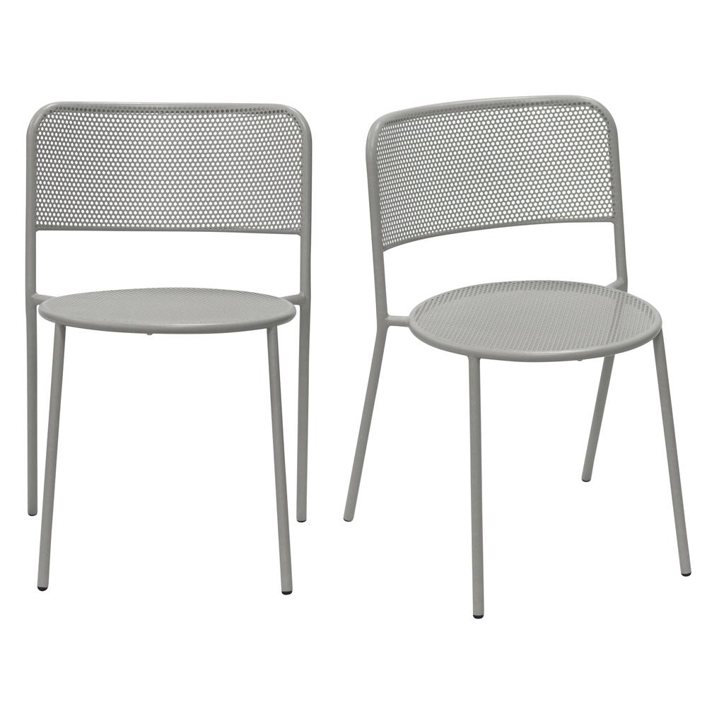 Euro Style - Nansen Stackable Outdoor Side Chairs, Oyster Gray - Set of 2 - 90770-OYSGRY veiw 1