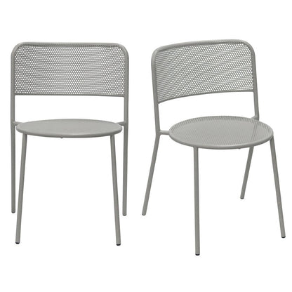 Euro Style - Nansen Stackable Outdoor Side Chairs, Oyster Gray - Set of 2 - 90770-OYSGRY veiw 1
