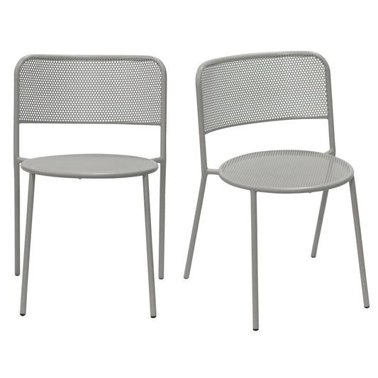 Euro Style - Nansen Stackable Outdoor Side Chairs, Oyster Gray - Set of 2 - 90770-OYSGRY veiw 1