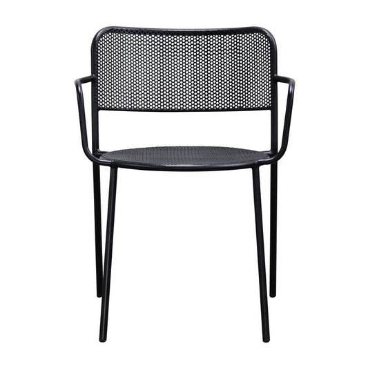 Euro Style - Nansen Stackable Outdoor Armchairs, Black - Set of 2 - 90772-BLK veiw 2