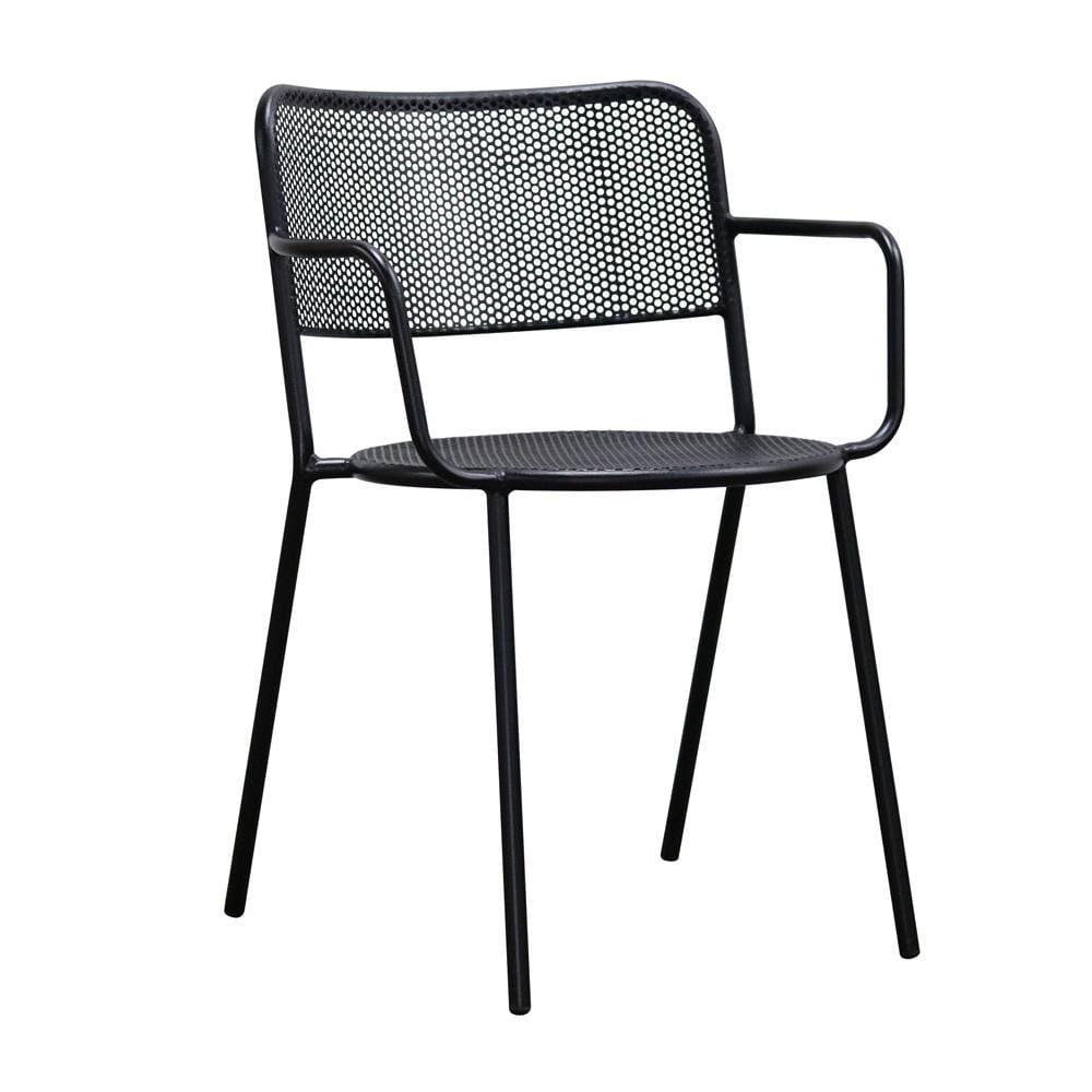 Euro Style - Nansen Stackable Outdoor Armchairs, Black - Set of 2 - 90772-BLK veiw 3