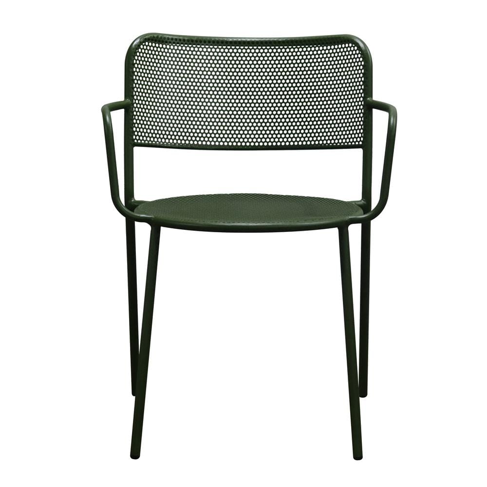 Euro Style - Nansen Stackable Outdoor Armchairs, Dark Green - Set of 2 - 90772-DKGRN veiw 2