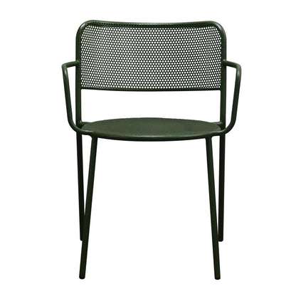 Euro Style - Nansen Stackable Outdoor Armchairs, Dark Green - Set of 2 - 90772-DKGRN veiw 2