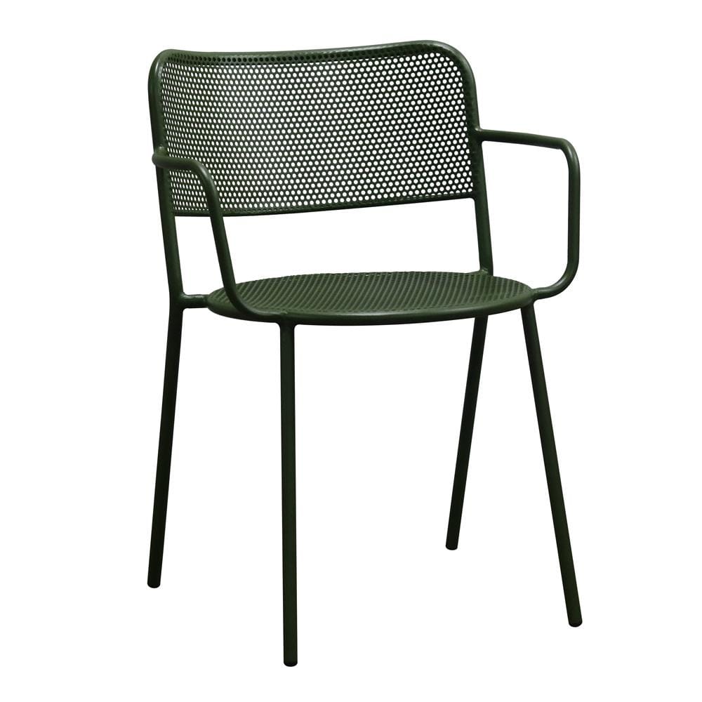 Euro Style - Nansen Stackable Outdoor Armchairs, Dark Green - Set of 2 - 90772-DKGRN veiw 3