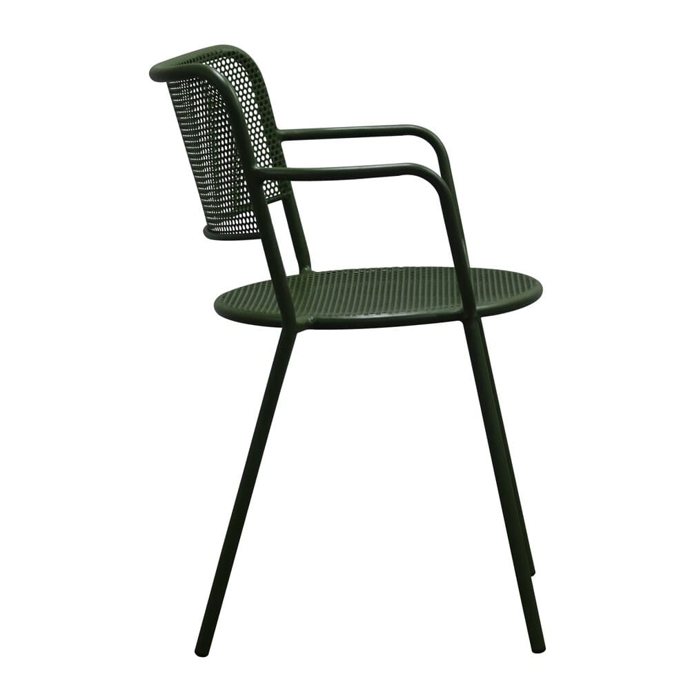 Euro Style - Nansen Stackable Outdoor Armchairs, Dark Green - Set of 2 - 90772-DKGRN veiw 4
