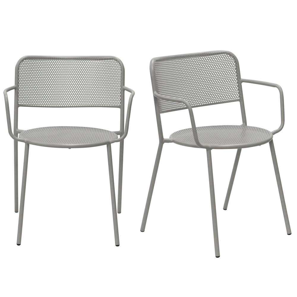 Euro Style - Nansen Stackable Outdoor Armchairs, Oyster Gray - Set of 2 - 90772-OYSGRY veiw 1