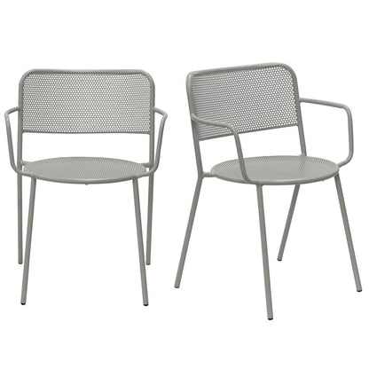 Euro Style - Nansen Stackable Outdoor Armchairs, Oyster Gray - Set of 2 - 90772-OYSGRY veiw 1