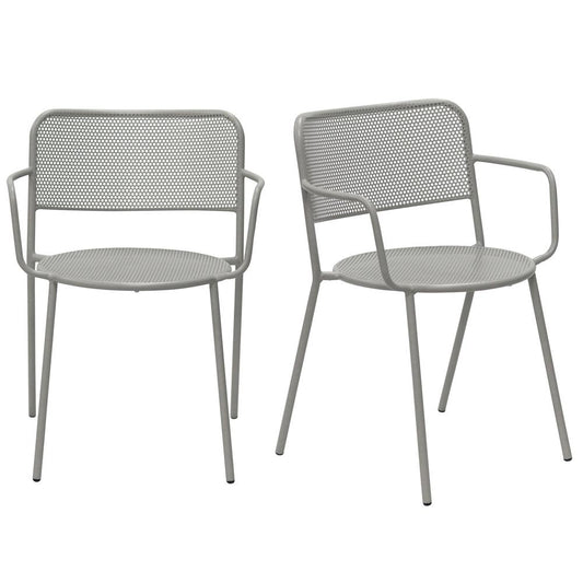 Euro Style - Nansen Stackable Outdoor Armchairs, Oyster Gray - Set of 2 - 90772-OYSGRY veiw 1
