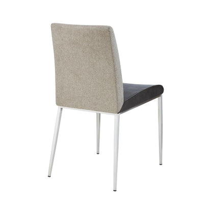 Euro Style - Rasmus Leatherette and Fabric Side Chairs, Charcoal Gray/Light Brown/Brushed Stainless Steel - Set of 2 - 30556DKGRY veiw 5