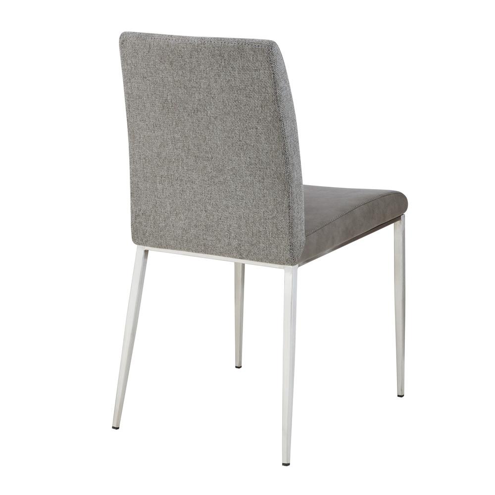 Euro Style - Rasmus Leatherette and Fabric Side Chairs, Gray/Charcoal Gray/Brushed Stainless Steel - Set of 2 - 30556LTGRY veiw 5