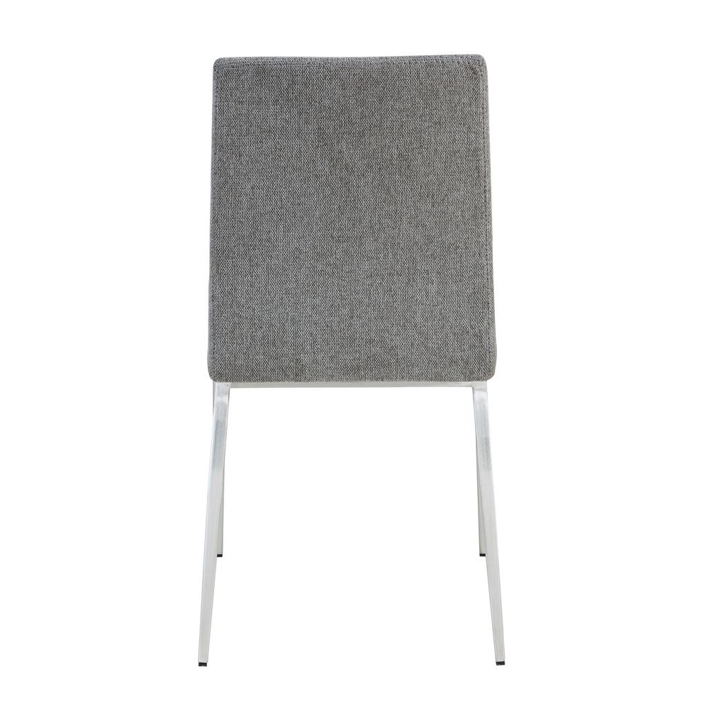 Euro Style - Rasmus Leatherette and Fabric Side Chairs, Gray/Charcoal Gray/Brushed Stainless Steel - Set of 2 - 30556LTGRY veiw 6