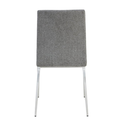Euro Style - Rasmus Leatherette and Fabric Side Chairs, Gray/Charcoal Gray/Brushed Stainless Steel - Set of 2 - 30556LTGRY veiw 6