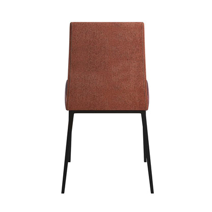 Euro Style - Rasmus Leatherette and Fabric Side Chairs, Saddle Brown/Orange/Brushed Stainless Steel - Set of 2 - 30557DKBRN veiw 6
