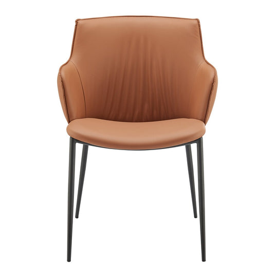 Euro Style - Ronja Leatherette Armchair, Dark Caramel/Black - 30980-COG veiw 1