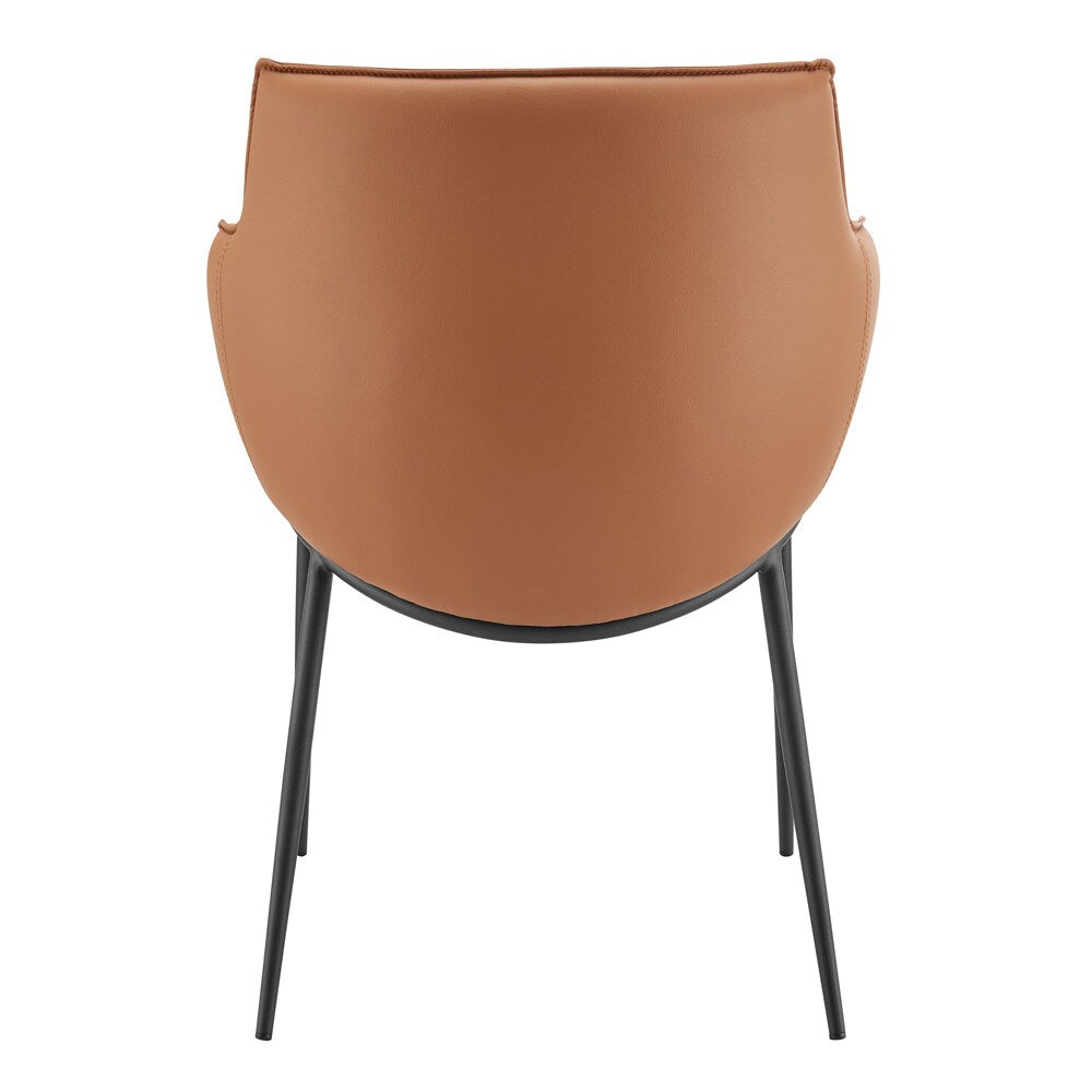 Euro Style - Ronja Leatherette Armchair, Dark Caramel/Black - 30980-COG veiw 5